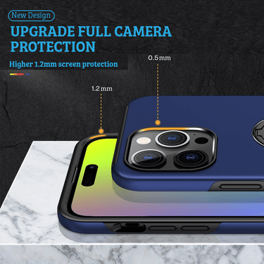 iPhone 13 Pro Compatible Case Cover With Shockproof Magnetic Ring Holder -Black